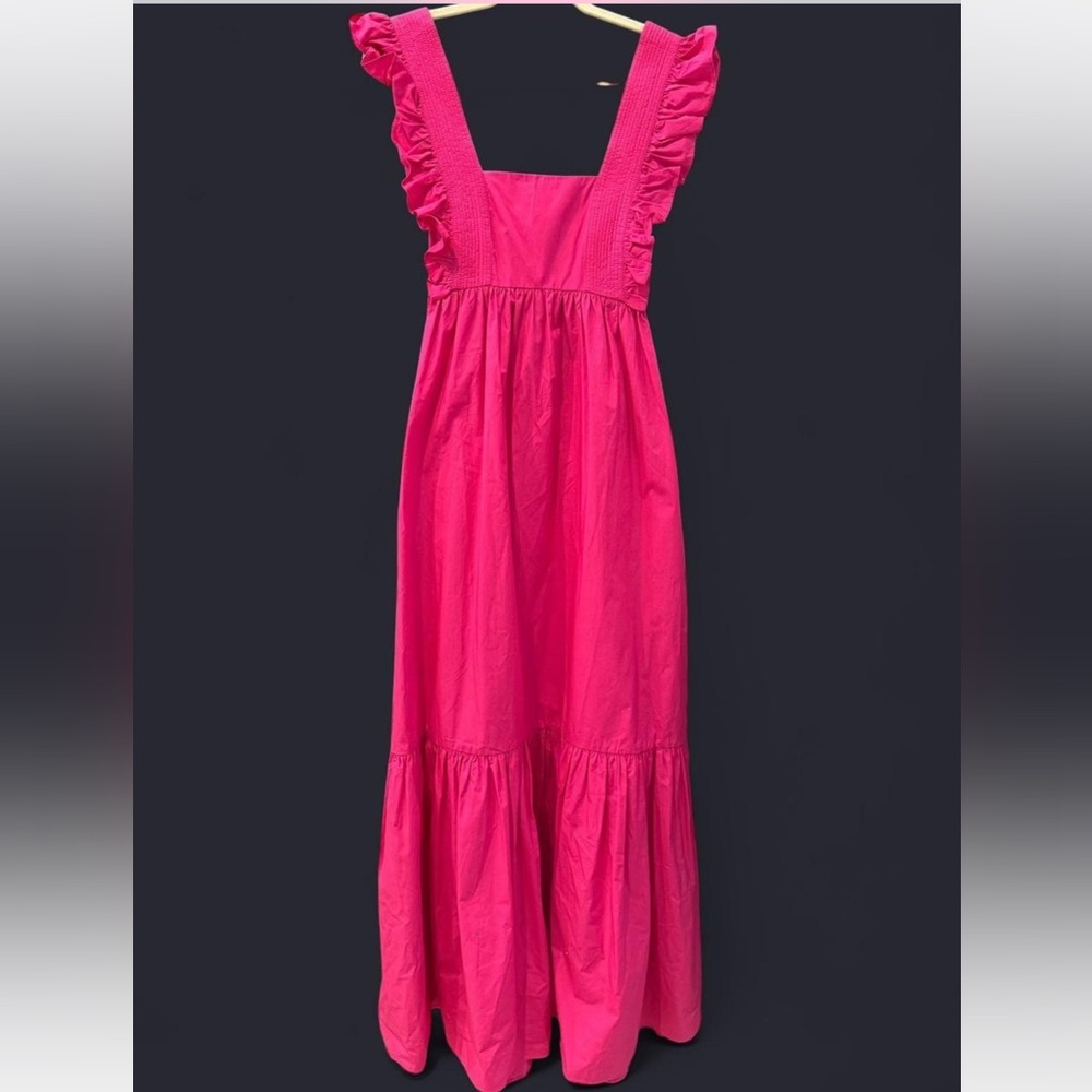 Self Portrait Fuchsia Poplin Maxi Dress